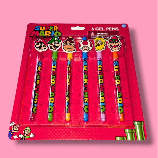 Mario 6 Pc Gel Pen Set