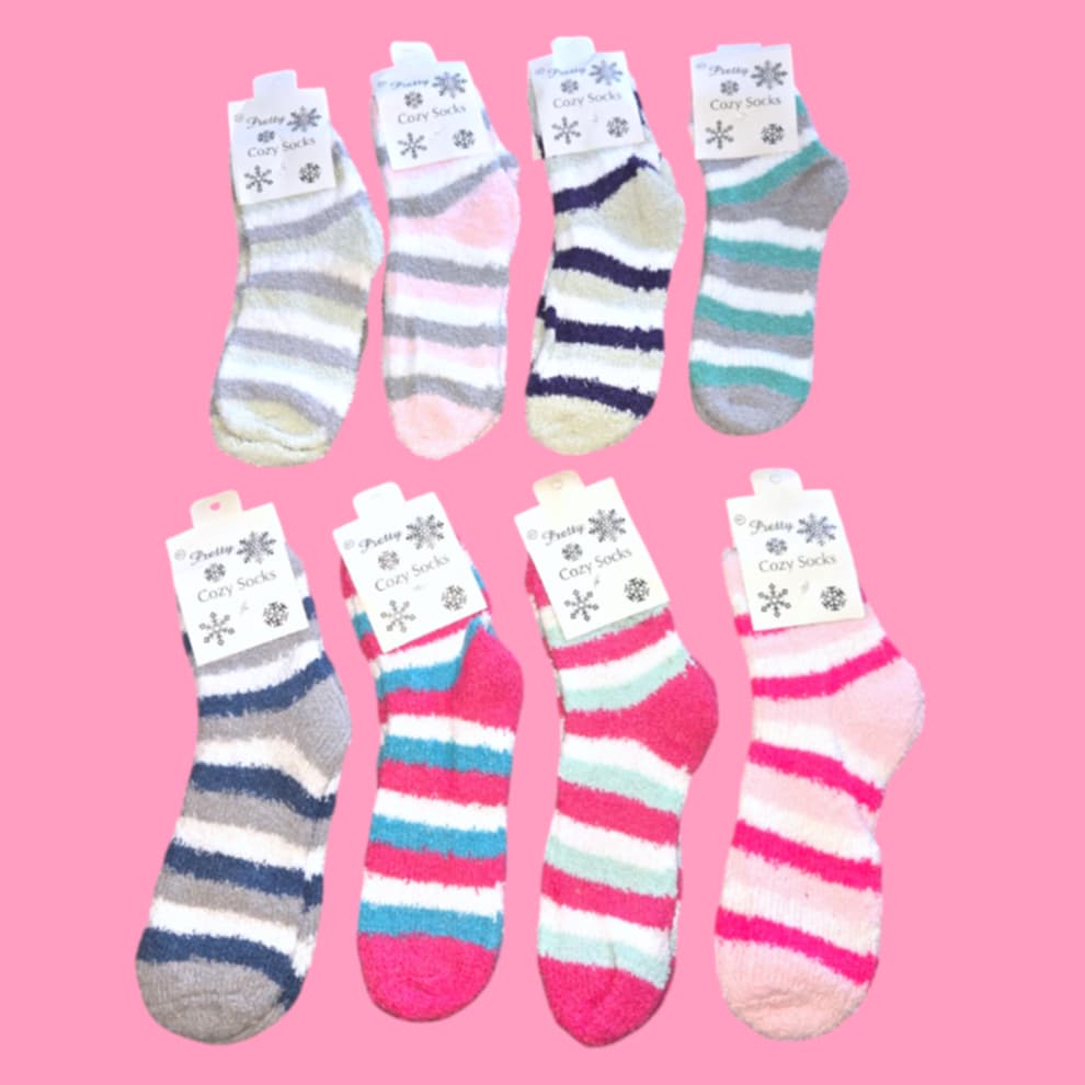 Fuzzy Stripe Socks