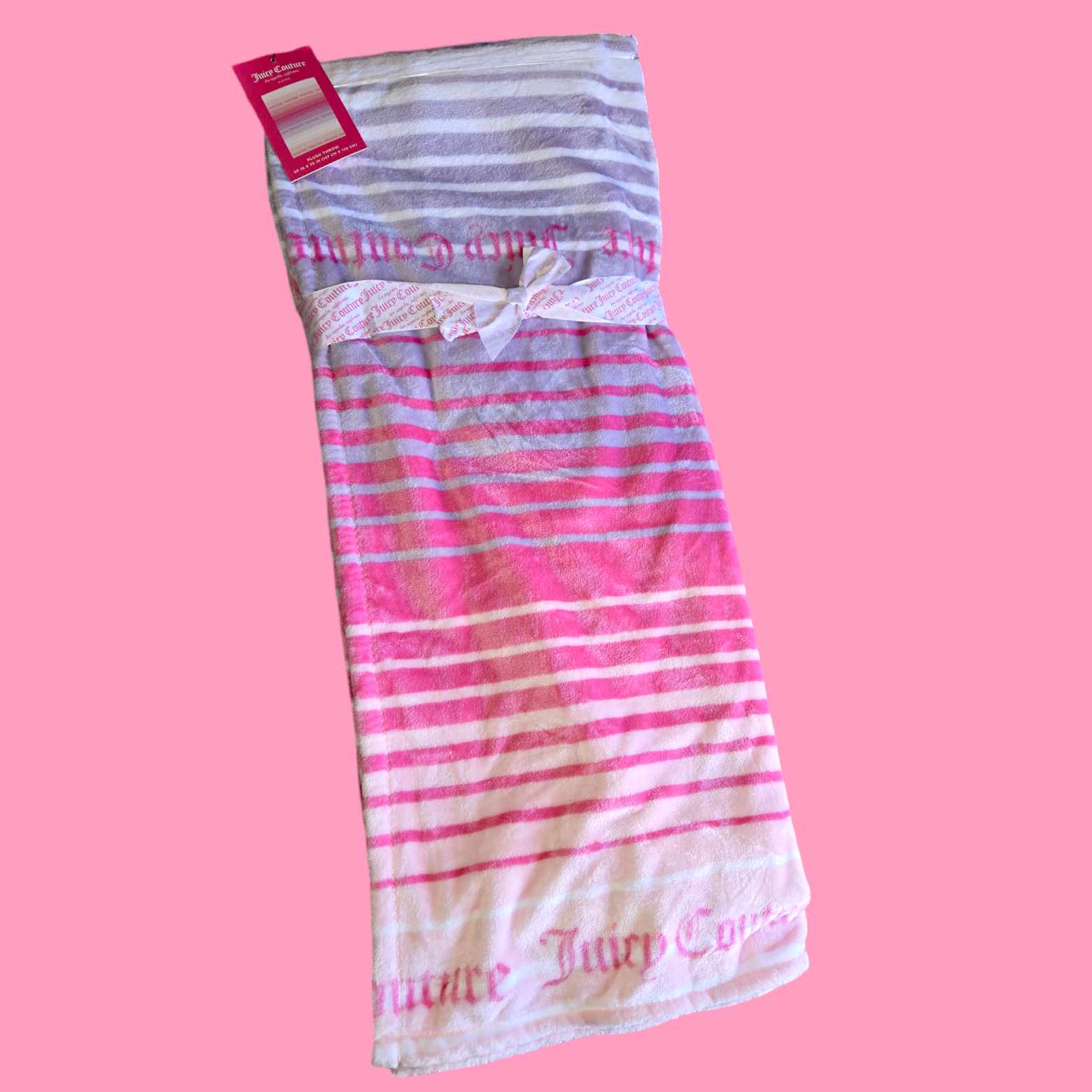 Juicy Couture Stripes Plush Throw 50x70