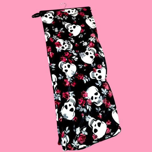 Betsey Johnson Floral Skeletons Plush Throw 50x70