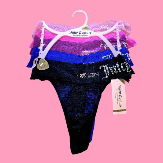 Juicy Couture 5 Pc Thongs Style 21 - Xlarge