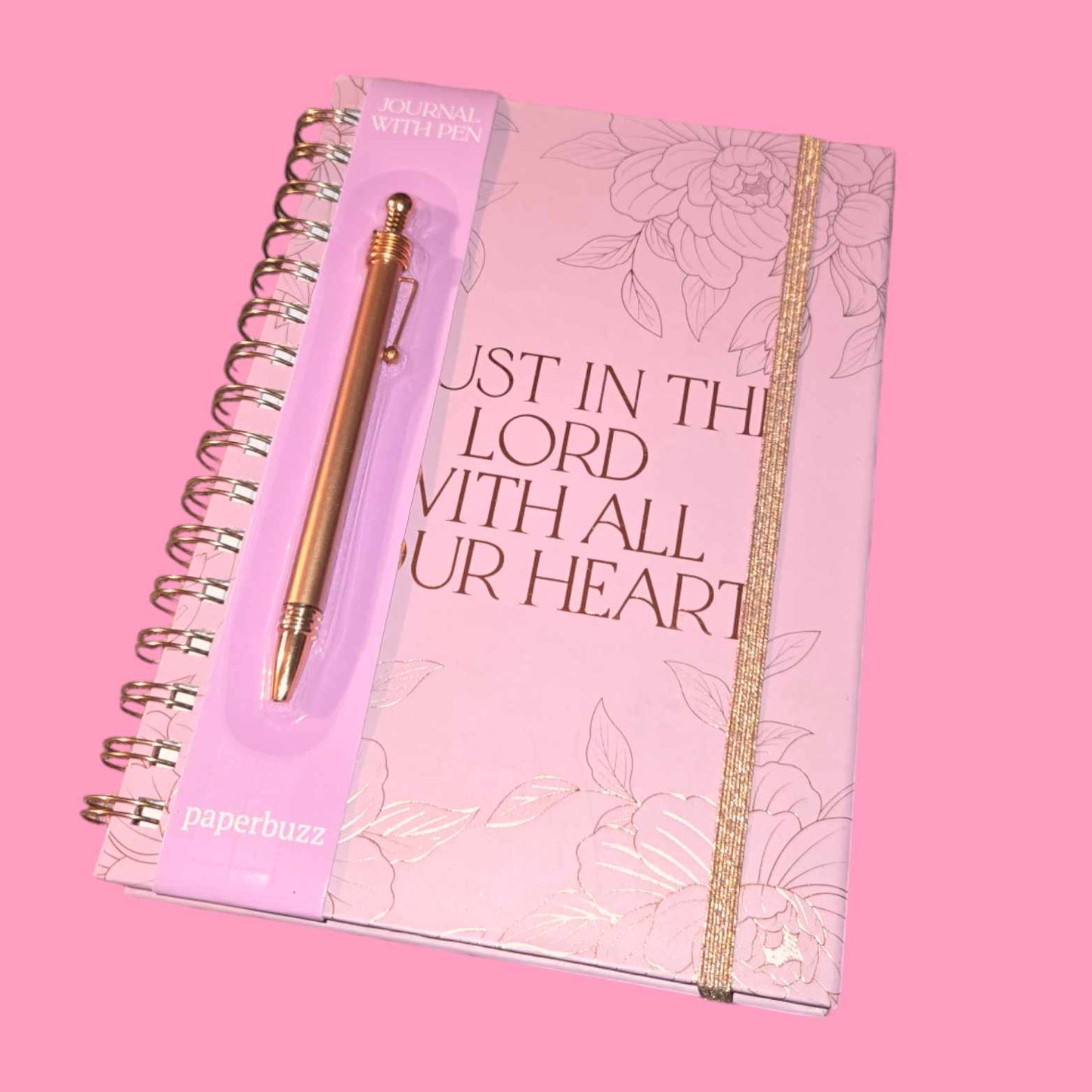 Trust In The Lord With All Your Heart Pink Journal