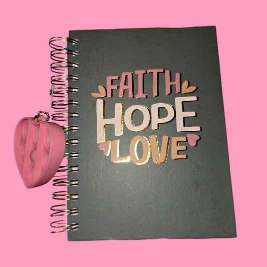 Faith Hope Love W/Pop It Journal