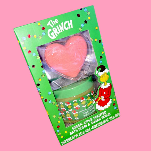 The Grinch Sugar Green Apple Scrub & Bath Bomb Set