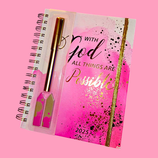 With GOD All Things Are Possible Splatter 2025 Planner