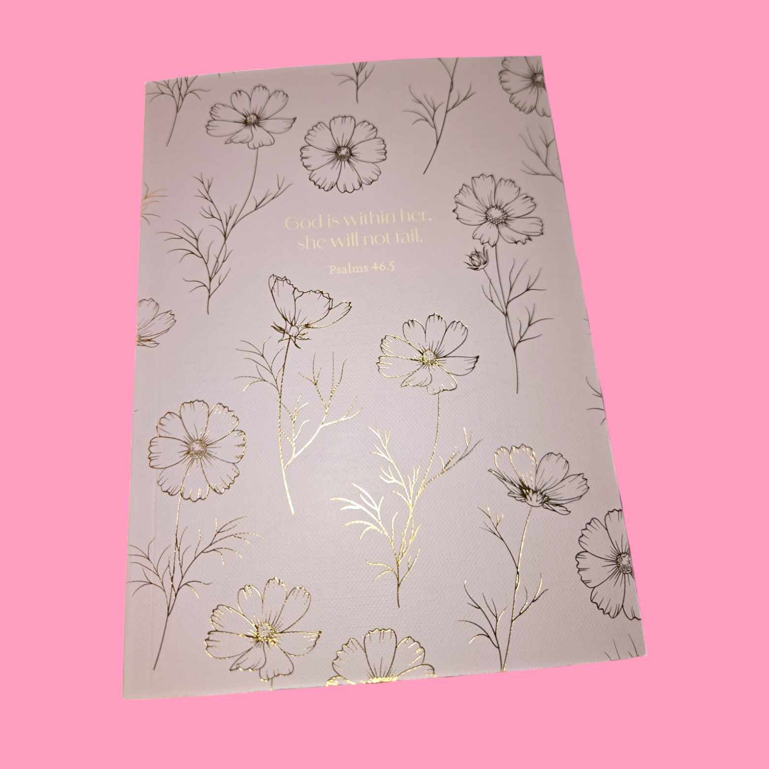 Floral GOD Is Within Her She Will Not Fail Soft Cover Journal