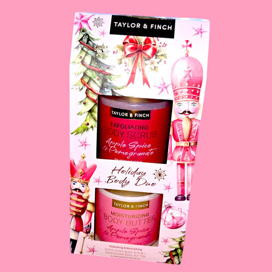 Nutcracker Apple Spice & Pomegranate Body Scrub & Body Butter Set