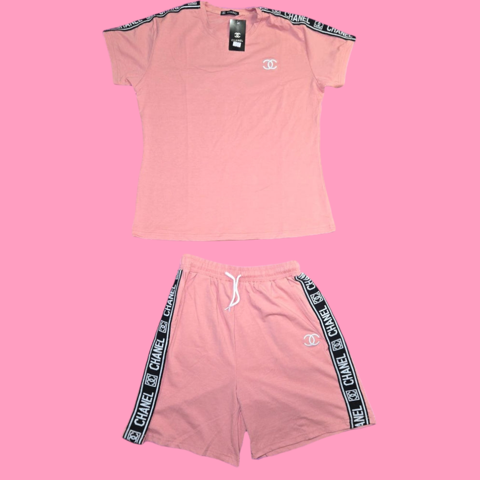 0042-CC Embroidered Tshirt/Shorts Set