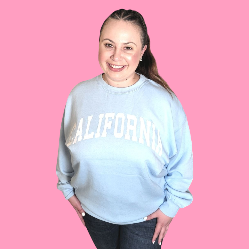 California Print Relaxed Oversized Fit Crewneck