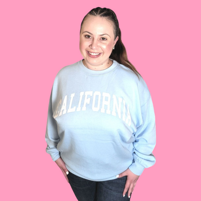 California Print Relaxed Oversized Fit Crewneck