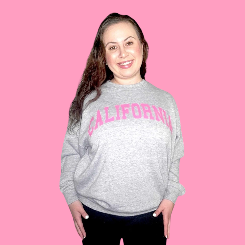 California Print Relaxed Oversized Fit Crewneck