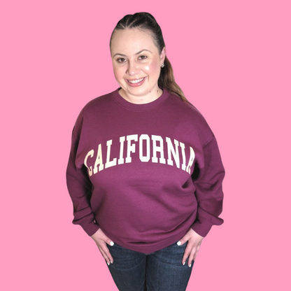 California Print Relaxed Oversized Fit Crewneck