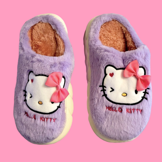 White Kitty Slippers