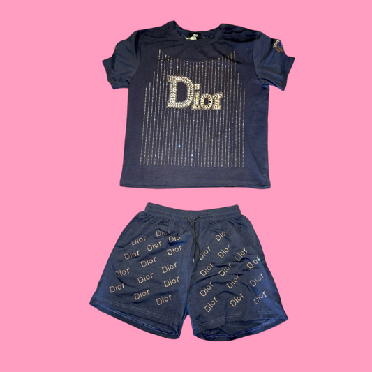 0125-DR Bling Tshirt/Shorts Set