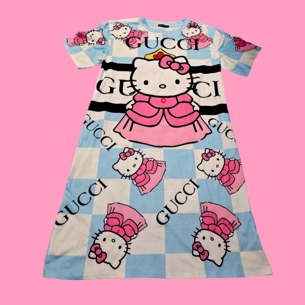 0122-GG HK Tshirt Dress W/Pockets