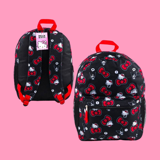 White Kitty Red Bows Backpack