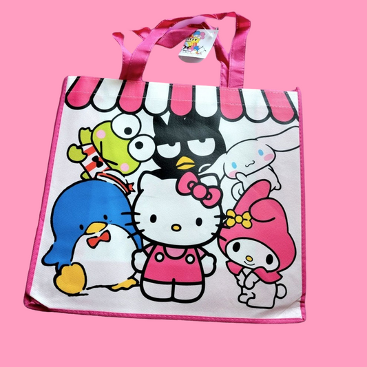 White Kitty & Friends Grocery Bag