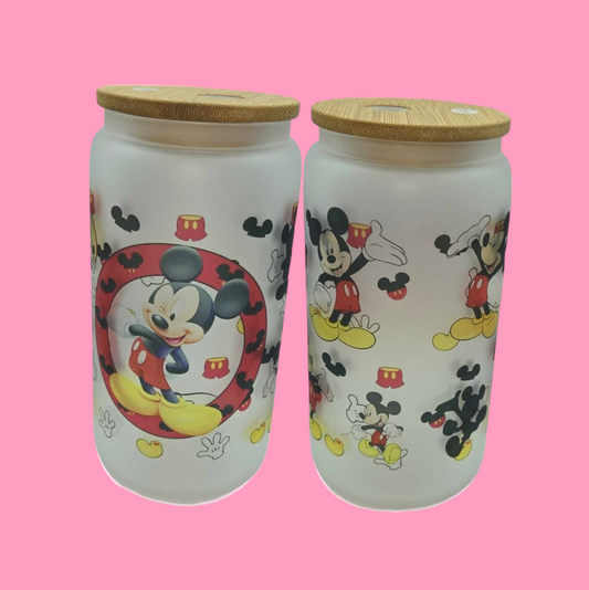 Hey Mickey 16 Oz Glass Cup