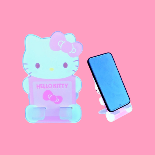 White Kitty Phone Holder Stand