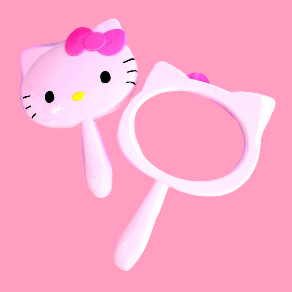 White Kitty Hand Mirror