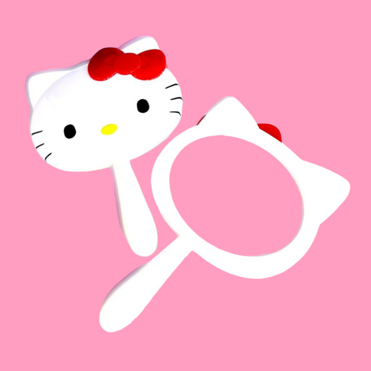 White Kitty Hand Mirror