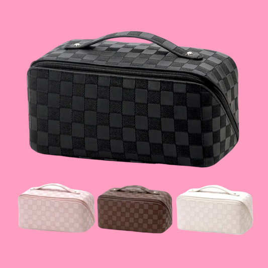 Checkered Makeup Bag