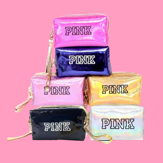 PINK Holographic Makeup Bag