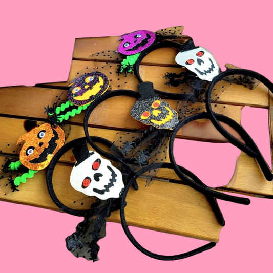 Spooky Skulls & Pumpkins Headband