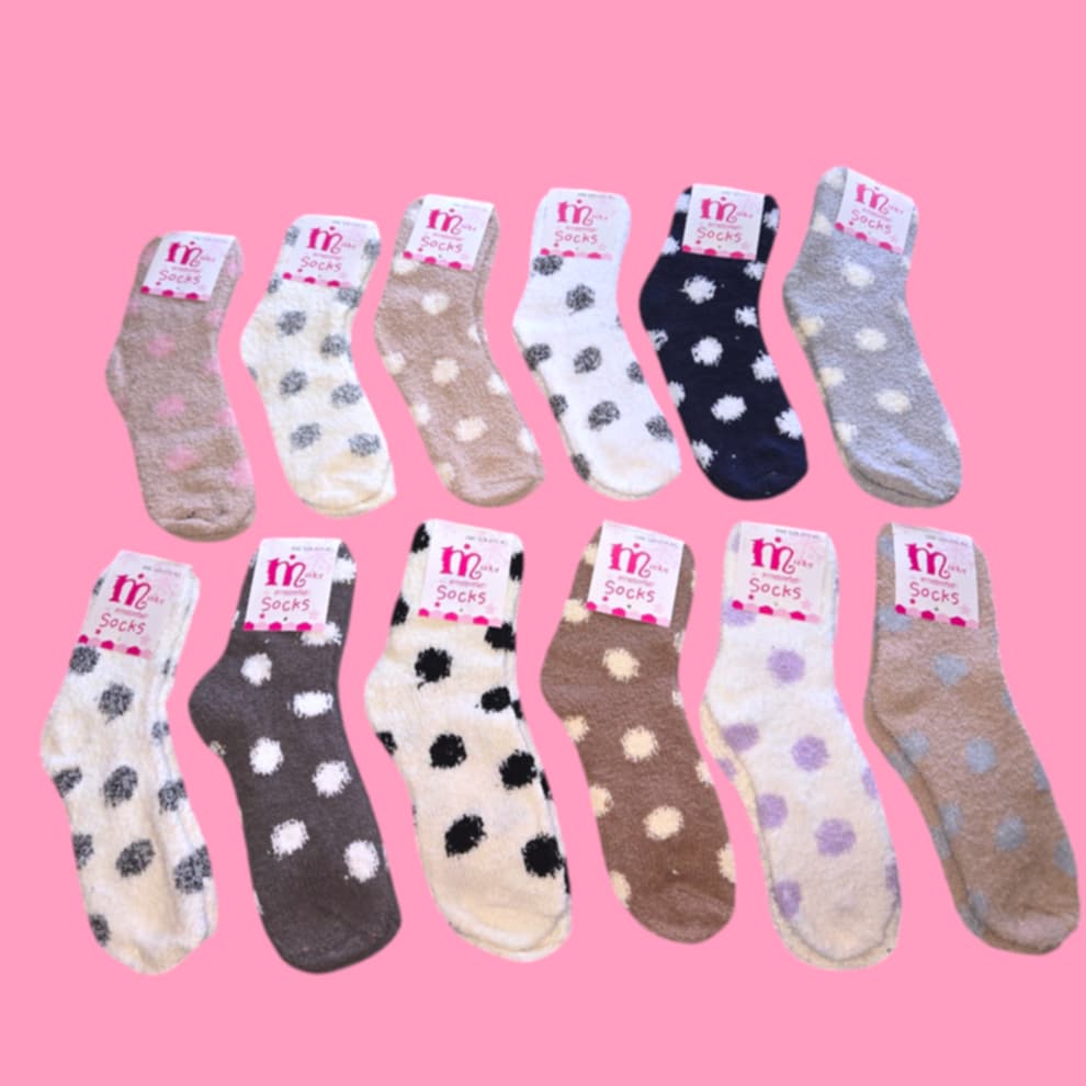 Fuzzy Polka Dot Socks