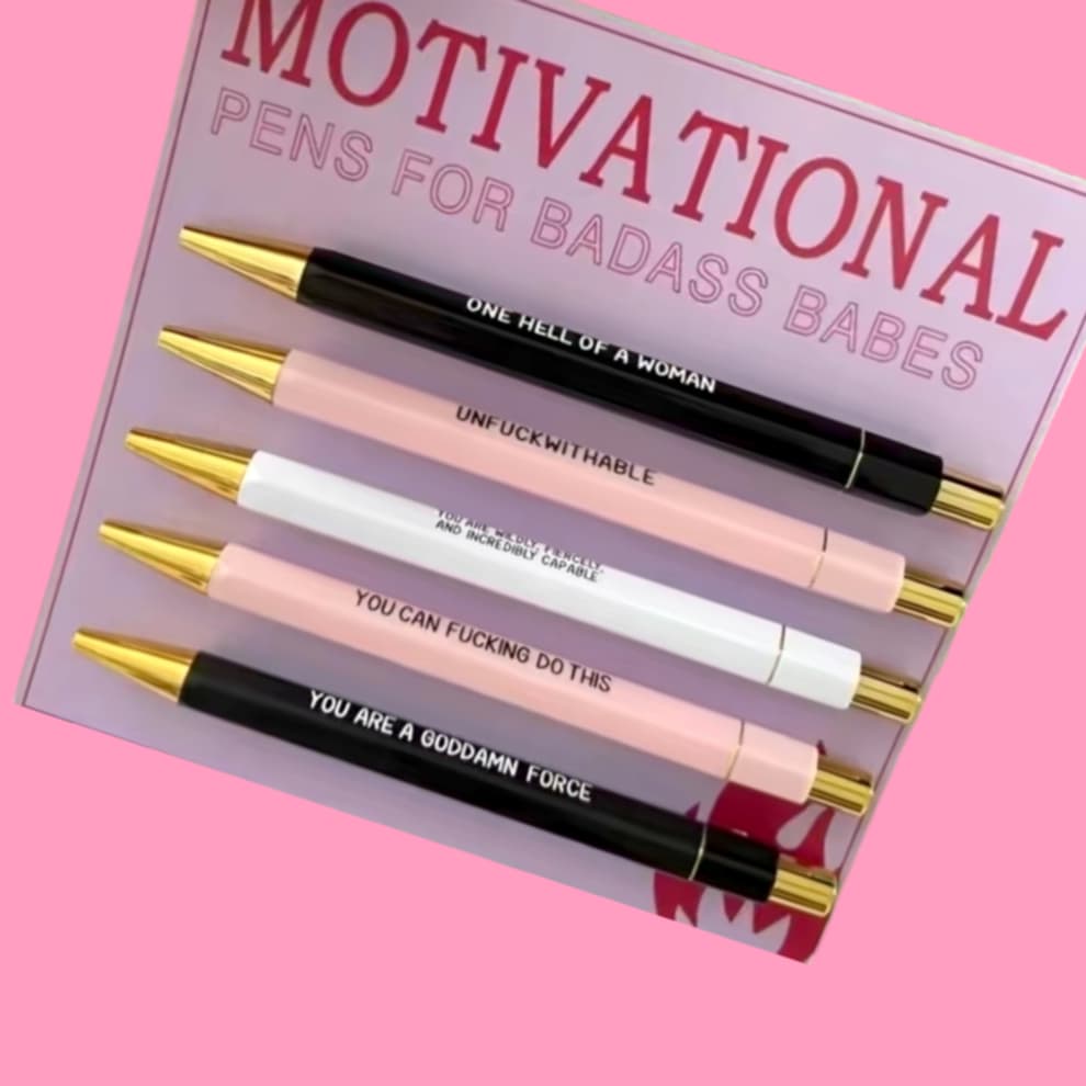 Motivational Badass Babe Pen Set