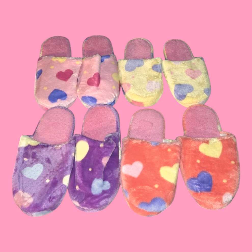 Colorful Hearts Slippers