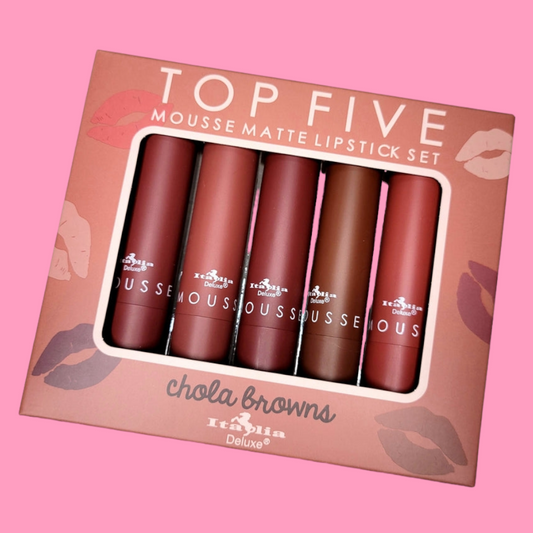 Top Five Mousse Matte Lipstick Set - Chola Browns