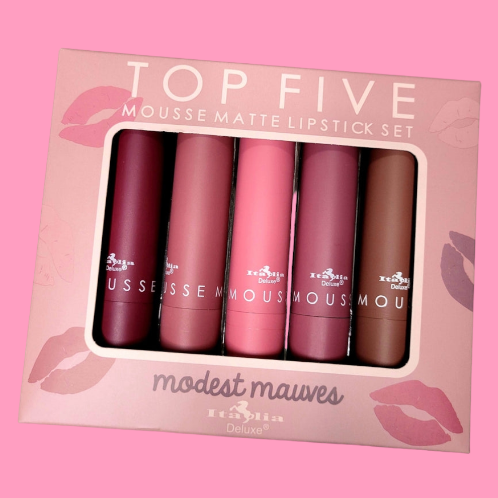 Top Five Mousse Matte Lipstick Set - Modest Mauves